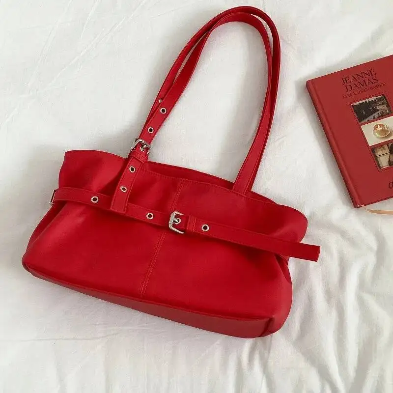 Design Fashion Office Lady Shoulder Bags Fairy Y2k Aesthetic Ins Elegant Handbags Casual Simple Underarm Bag Korean Women