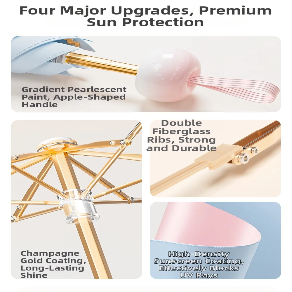 Mini Umbrella Capsule Dual-Use Sunny And Rainy Mode Rainproof Sun Protection Portable Outdoor Travel Parasol for Traveling