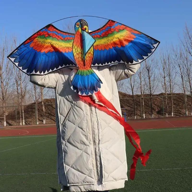 C63C Kite Yard voor speelgoed Play Parrot Kite Training Flying Toy Supplies Portable Bright Color Yard Game voor creatieve