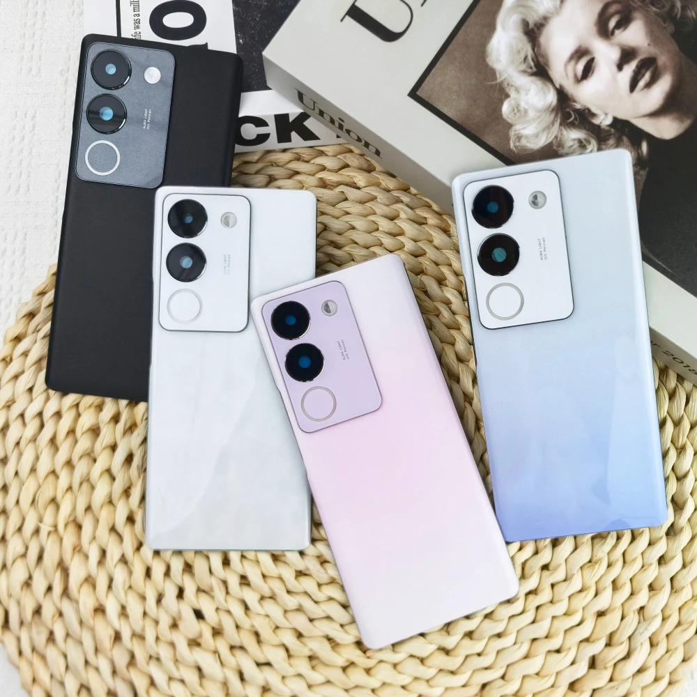 A+ Back Glass Cover For Vivo V29/V29Pro 5G Battery Case Replace Rear Door Housing Lid Panel Shell Repair Parts With Camera Lens