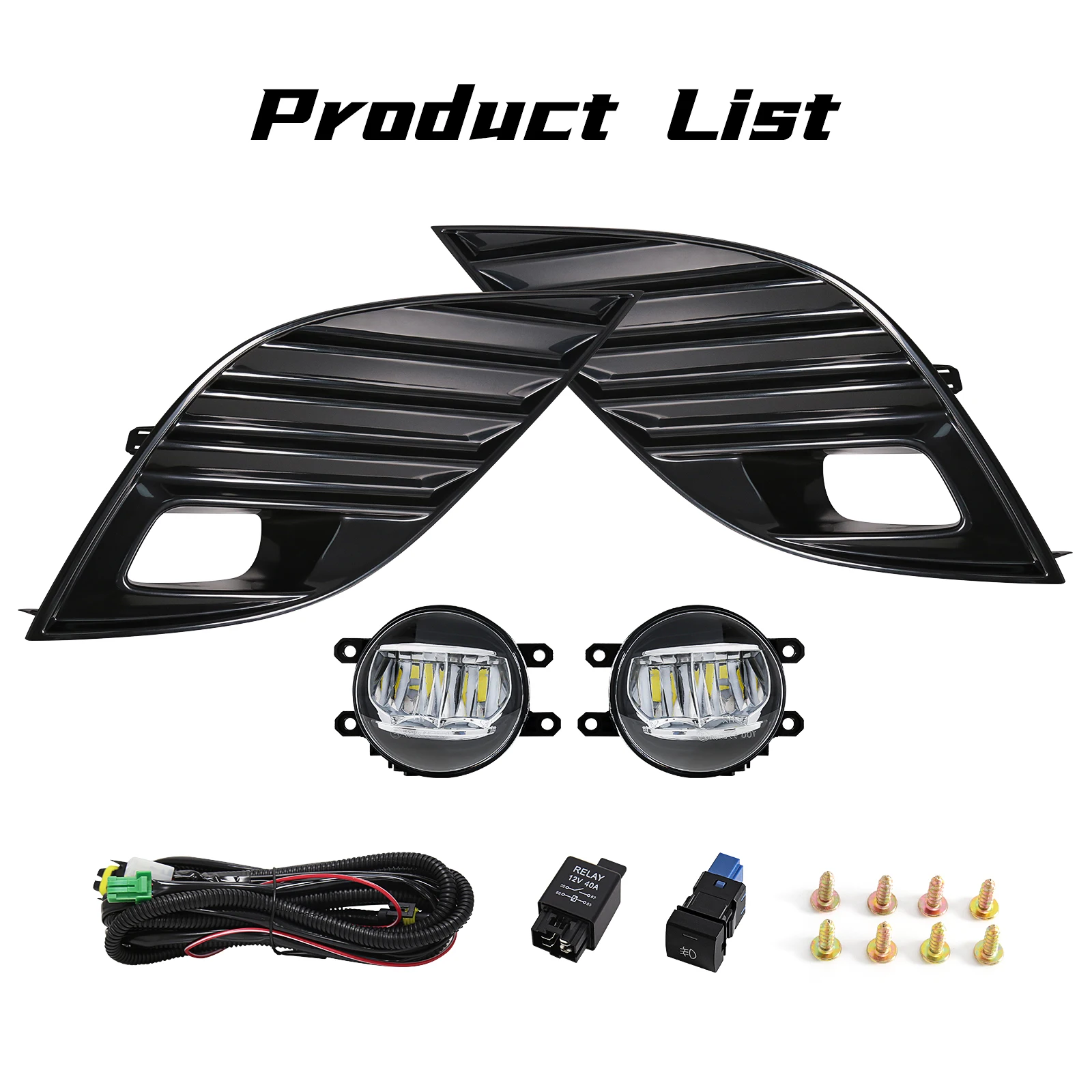 For Toyota Camry SE XSE 2018 2019 2020 Car LED Fog Lamp Assembly Daytime Running Light DRL Headlights With Wire Switch 12V Part