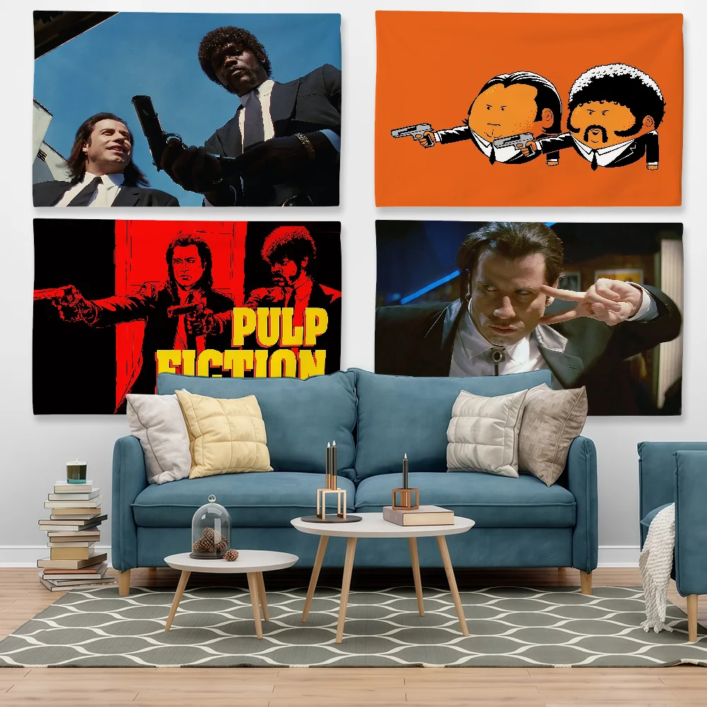 Movie Pulp Fiction Flag Tapestry Outdoor Party Bedroom Living Room Dormitory Decorative Themed Wall Hanging Banner Gift