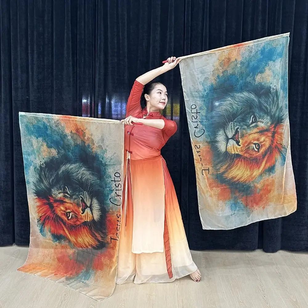 with Telescopic Sticks Belly Dance Accessories Props Scalable Rods Multicolor Rectangle Flags Lightweight Portable Dance Props