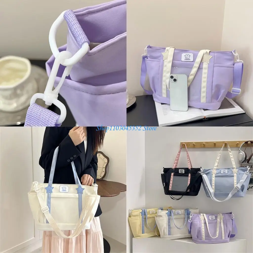 

Large Capacity Nylon Shoulder Crossbody Bag for Students Commuters and