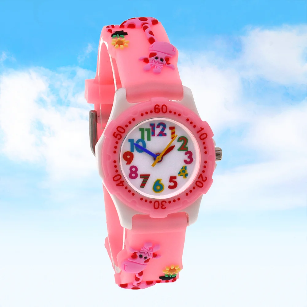 Kids Cartoon Wrist Watch with Silicone Strap Colorful Mini Giraffe Design Clock for Children