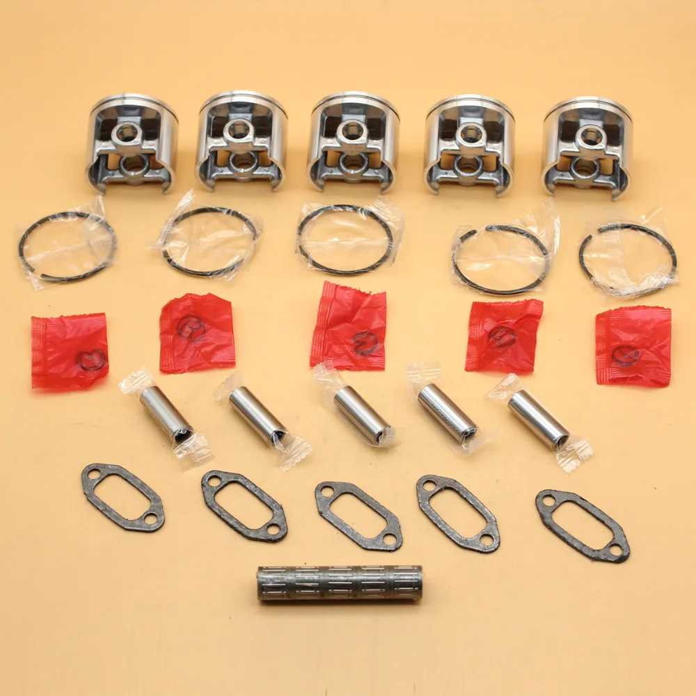 Kit de junta de rolamento de anéis de pistão 5 tamanhos 50mm para husqvarna 268xp 268k 268 especial 266xp peças sobressalentes de motor de motosserra