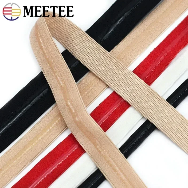 5/10M 8/10/12/15/20/25mm Silicone Non-slip Underwear Elastic Band Transparent Rubber Stretch Ribbon Tapes DIY Sewing Accessory