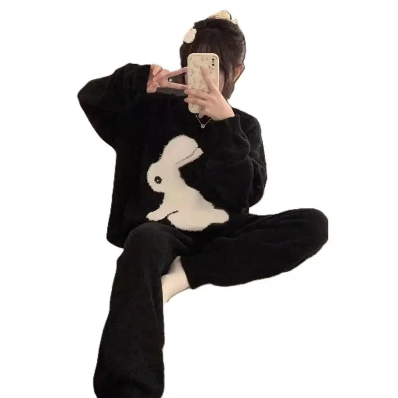 

Women's Clothing Pajamas Winter Keep Warm Comfortable At Home Outdoors Sleep Leisure Long Sleeves Pants Suit Exquisite Fashion