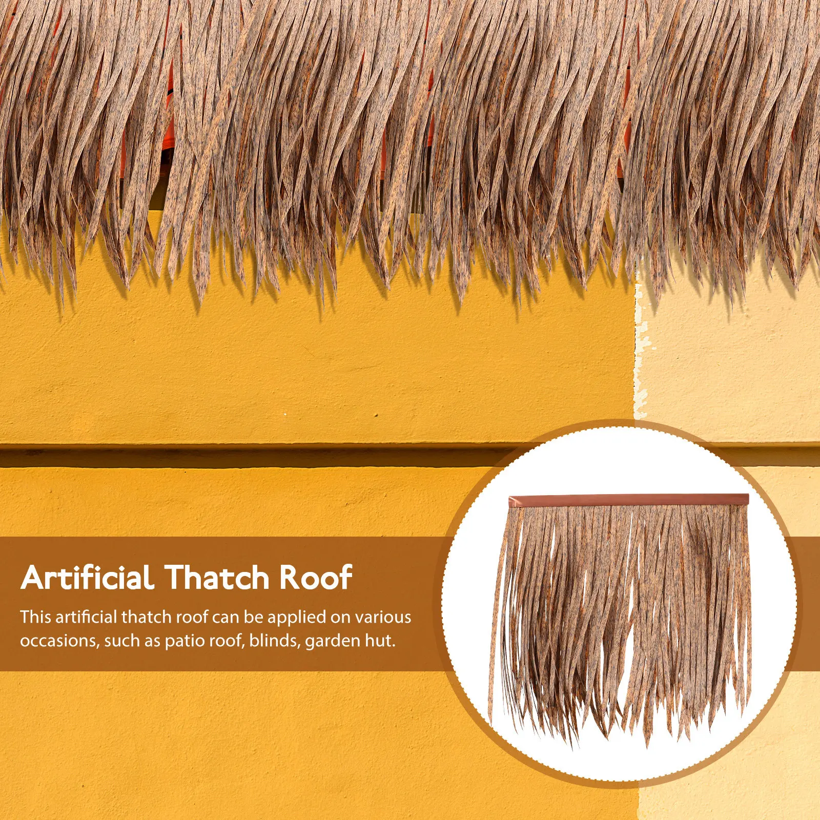 Artificial Thatch Roof Garden Yard Simulation Thatched Roofing Decor Synthetic Straw Roof for Patio Hut Landscape DIY Decoration