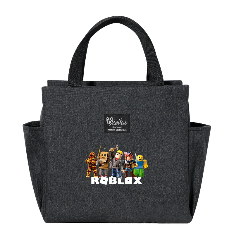 Roblox dzieci przenośne nosidełko na napoje na lunch torba izolowana świeża torba termoizolacyjna żywność pudełko termiczne Tote pojemnik na piknik