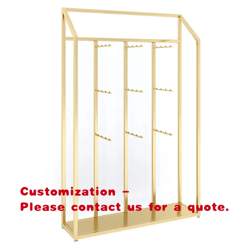 custom.Nordic Light Luxury Bra Underwear Display Rack Golden Floor-standing Multi-function Metal Shelf and Socks