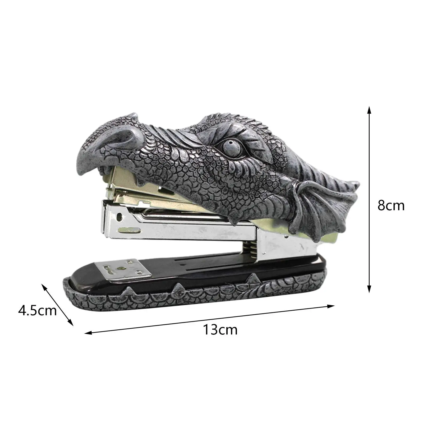 Dragon Head Metal Stapler Desktop Decorative Access Creative Funny Functional Figurine Decorative Novelty Office StaplerSupplies
