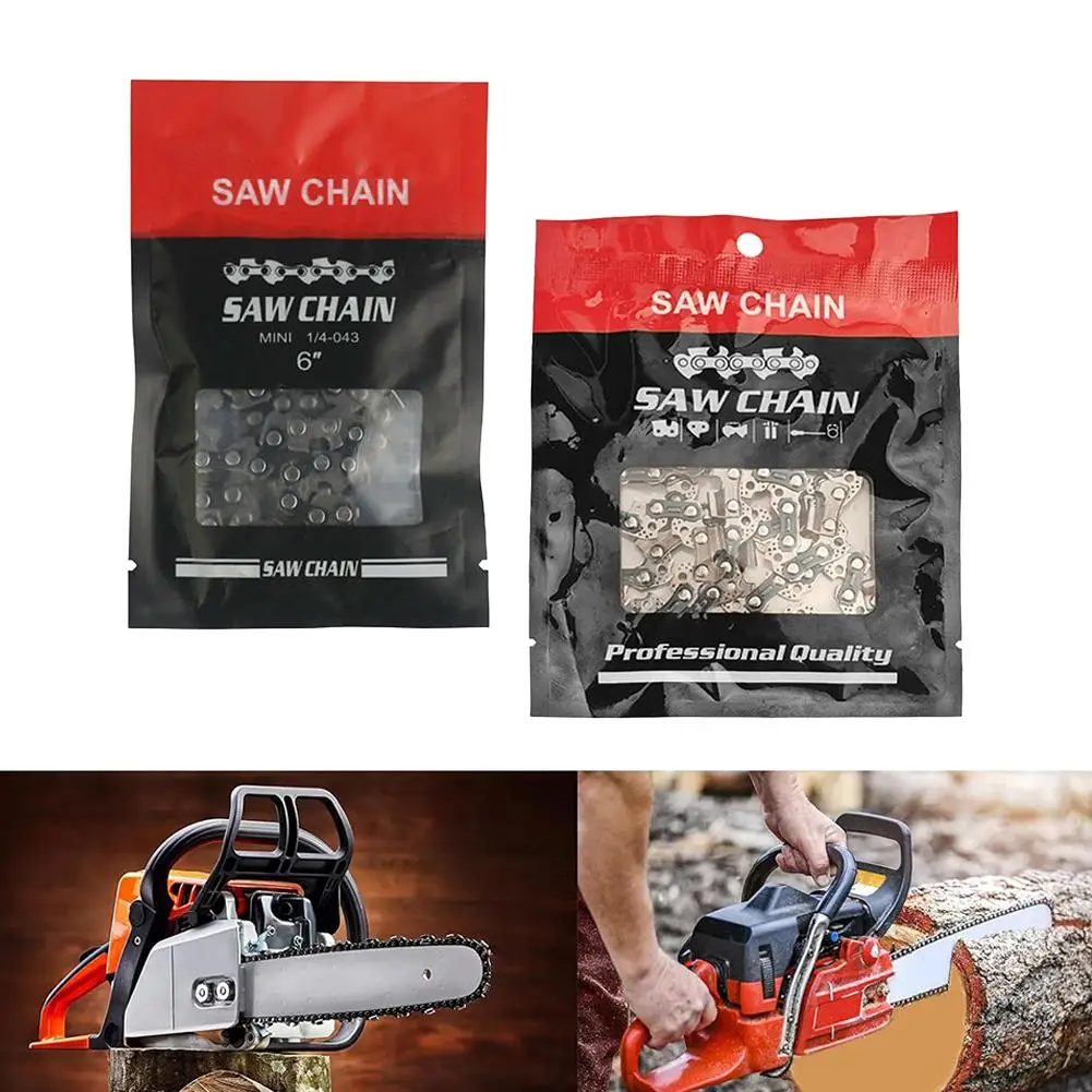 Reliable 6/8Inch Chainsaw Chain Blades, Metal Link Chainsaw Spare Parts for Electric and Wood-Cutting Saws for Electric Saw Wood