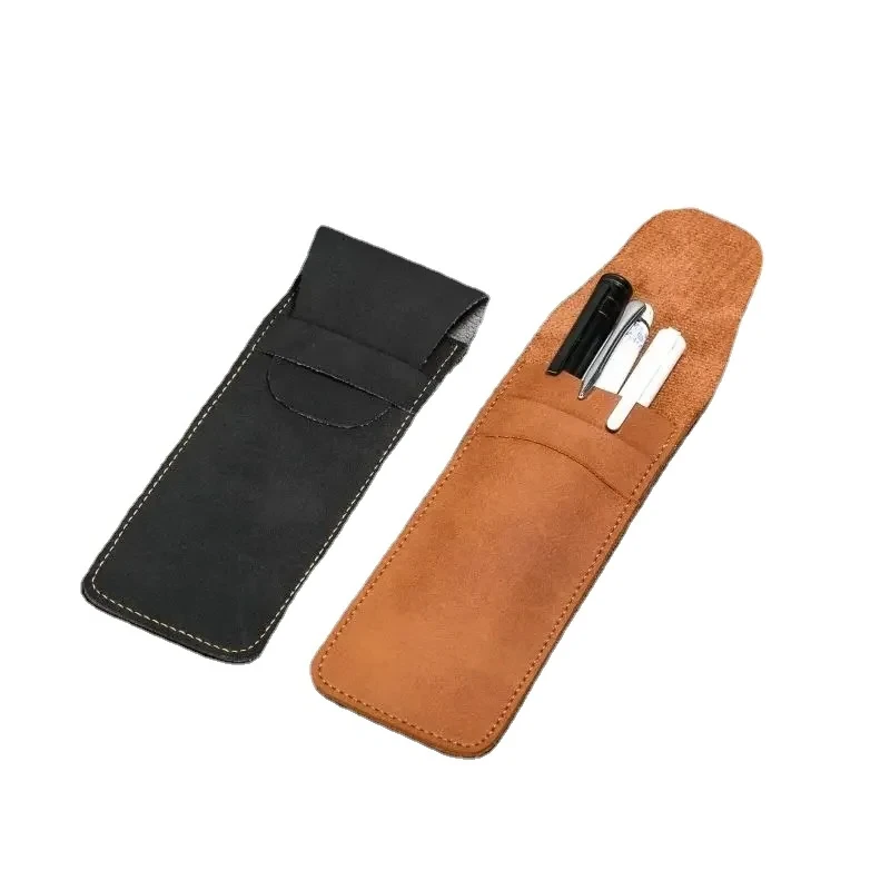 1 قطعة ريترو ماتي بولي Leather حافظة أقلام جلدية حامل أقلام حقيبة جيب القلم كيس التخزين منظم قرطاسية صغيرة حقيبة للموظفين ممرضة