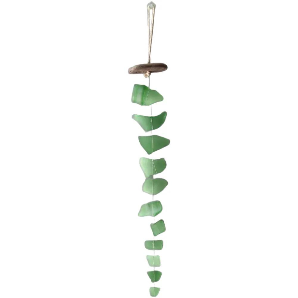 For Coastal Home Sea Glass Wind Chime Outdoor Garden Wind Chime 40CM length Free-spirited Aesthetic Gentle Tones