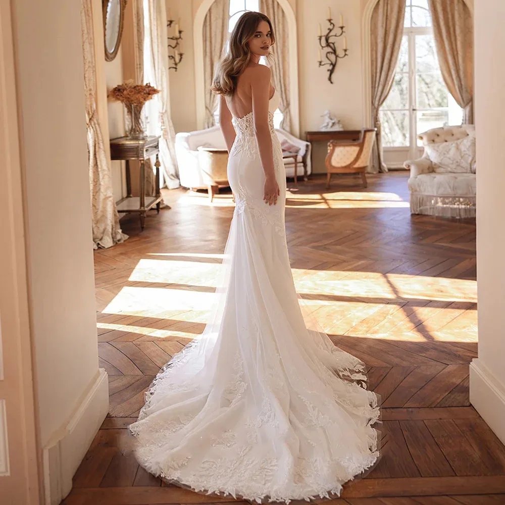 Charming Mermaid Wedding Dresses for Ladies Elegant Strapless Bridal Gowns Exquisite Vestidos De Novia 2025 New Summer
