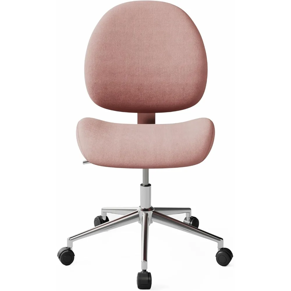 كرسي مهام منخفض الظهر من قماش بريجسلي، وردي