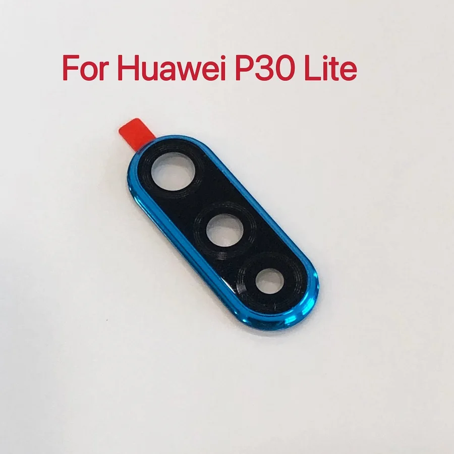 New P30Lite Rear Back Camera Glass Lens For Huawei P30 Lite Nova 4e Camera Glass Lens + Camera Frame Holder Replacement Parts