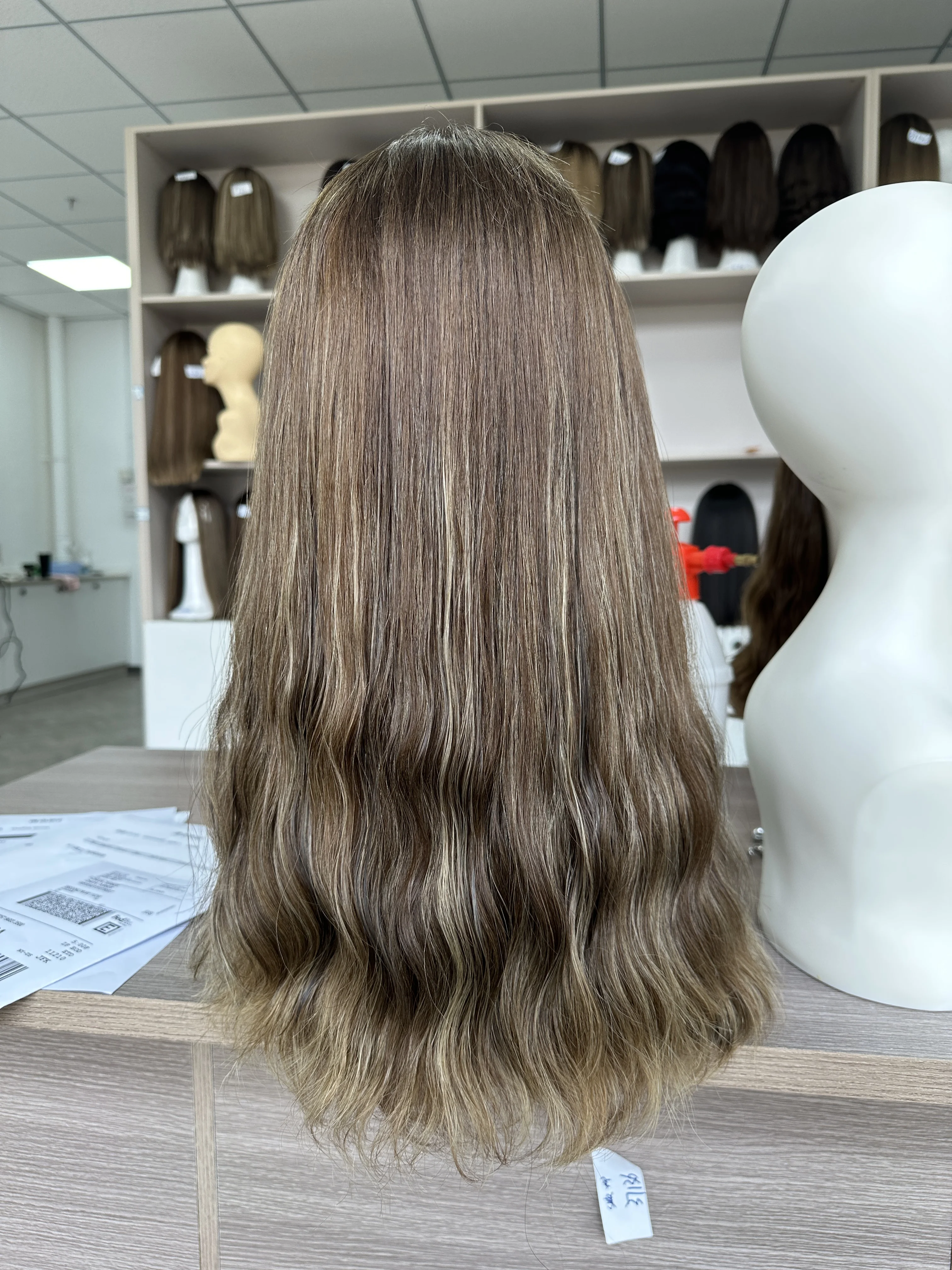 Stock L3 Lace  top wig Kosher Wigs European hair brown color TsingTaowigs Human Hair Jewish Wig Lace Top For Women Free Shipping