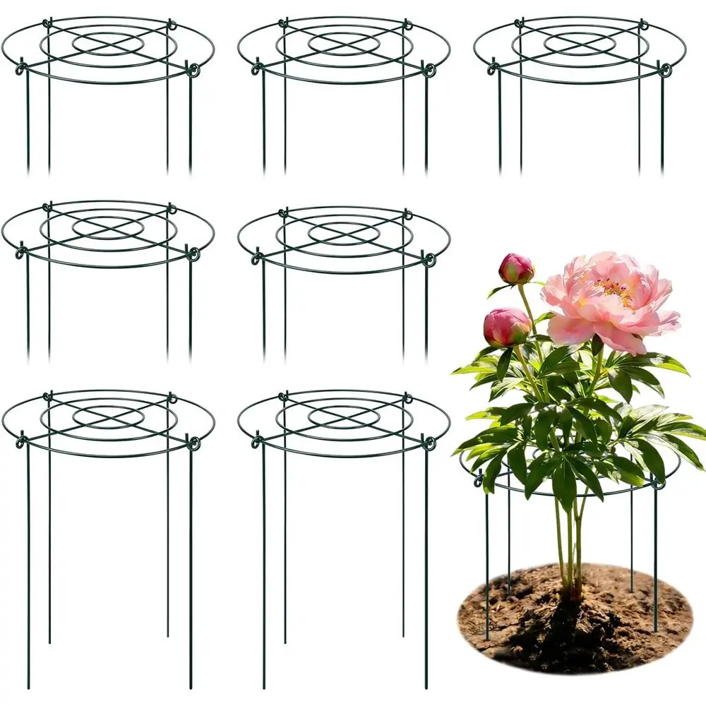 

Peony Cages and Supports 8 Pack, 11.5 x 20 Inch Heavy Duty Plant Support Cage Set or Peonies, Roses & Tomatoes – Garden Stakes &