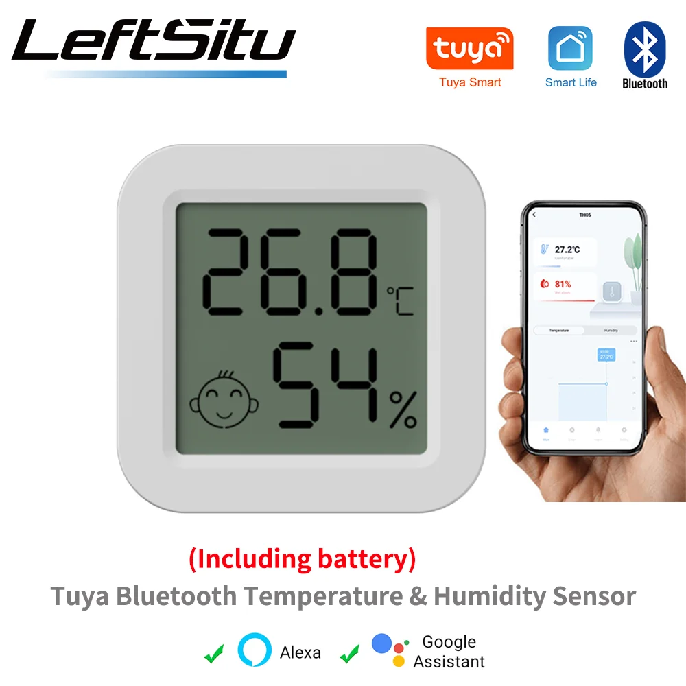 Newest Tuya Bluetooth Temperature Humidity Sensor LCD Thermometer Mini Smart Electric Hygrometer APP Remote Control Home