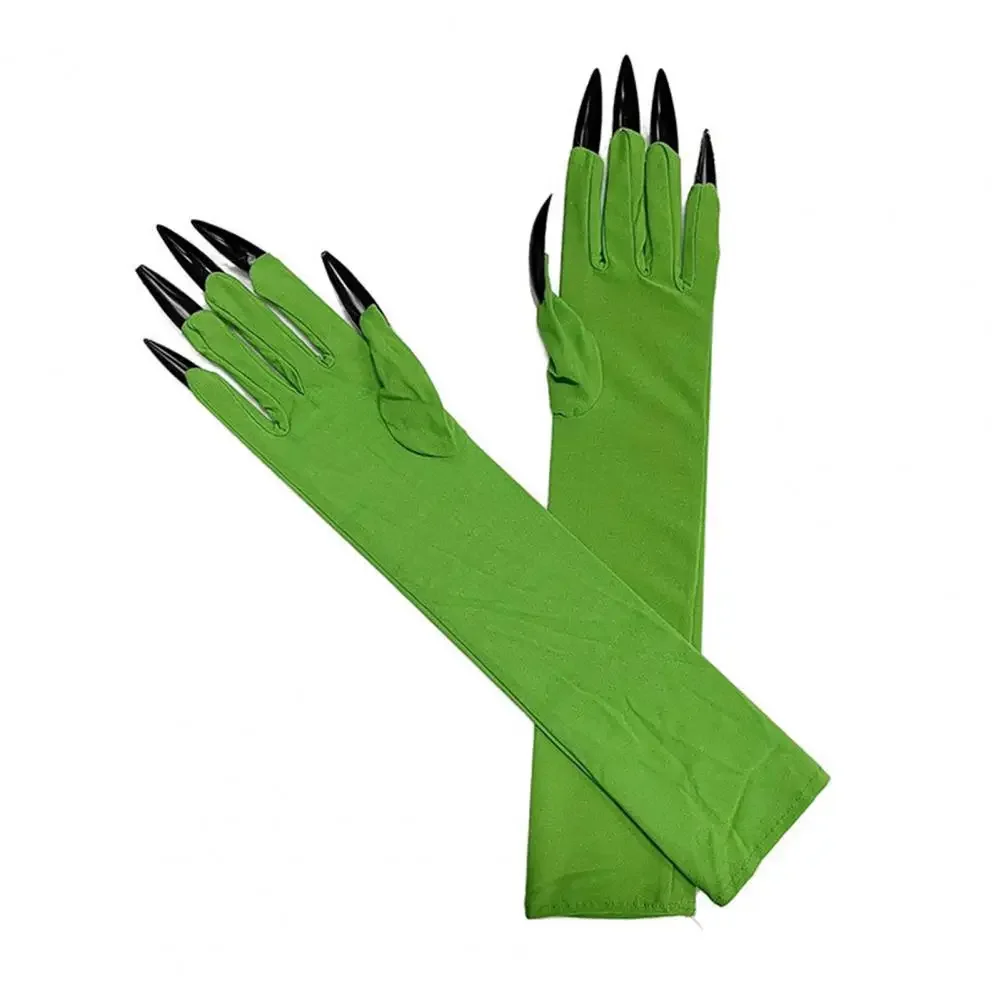 

2026-Playful Halloween Gloves Witch Claw Gloves With Long Fingernails Halloween Witch's Hat Props Stage Performance Women's