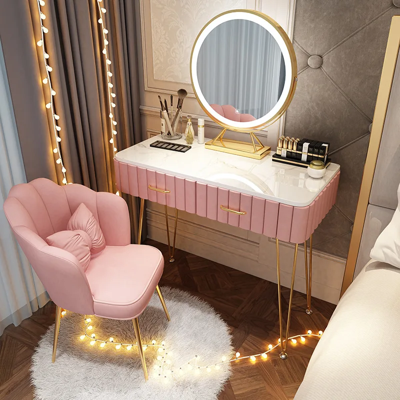 

Dressing Table Bedroom Modern Minimalist Marble Dressing Table Princess Small Apartment Makeup Table Home Furniture HY