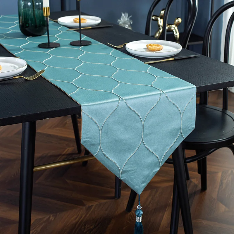 

Blue Lantern Table Runner Cotton Linen Table Runner Moroccan Geometric Farmhouse Table Dresser Scarves for Kitchen Dinner Party