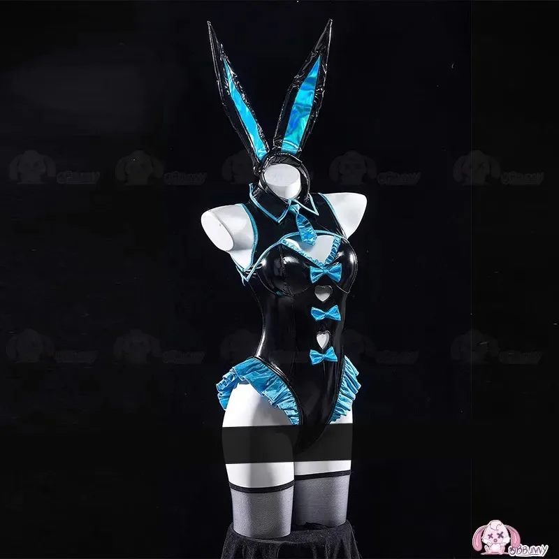 مثير هول فوفو Mikkuu تأثيري حلي شعر مستعار الأرنب الأسود أرنب مروحة أنيمي الزي حفلة الهالوماس الكبار النساء فتاة حذاء ob;8