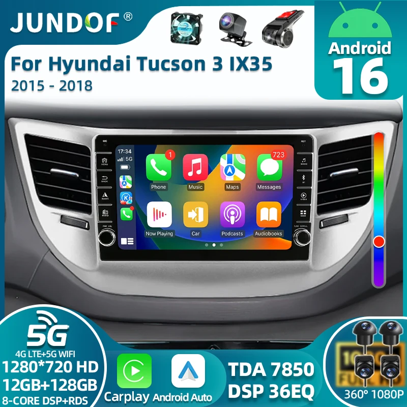 

Автомагнитола с CarPlay для Hyundai Tucson IX35 3 2015-2018, навигация GPS, Android Auto, мультимедийный плеер, стерео, 4G, без 2DIN