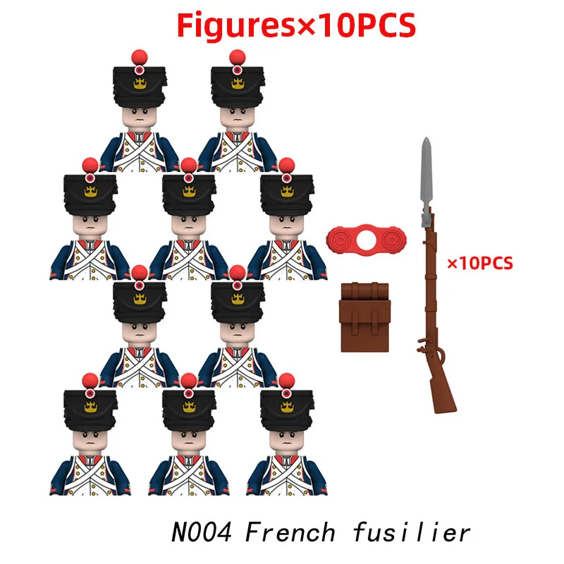 MOC Historische Militär-Bausteine Figuren Napoleonische Kriege Britische Infanterie Soldaten Gewehr DIY Bausteine Spielzeug als Geburtstagsgeschenk
