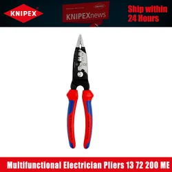 KNIPEX 13 72 200 ME Electrician's Plier 7.8-Inch Multicomponent Sleeves Plier Secure Holding Large Capacity Range Easy Operation