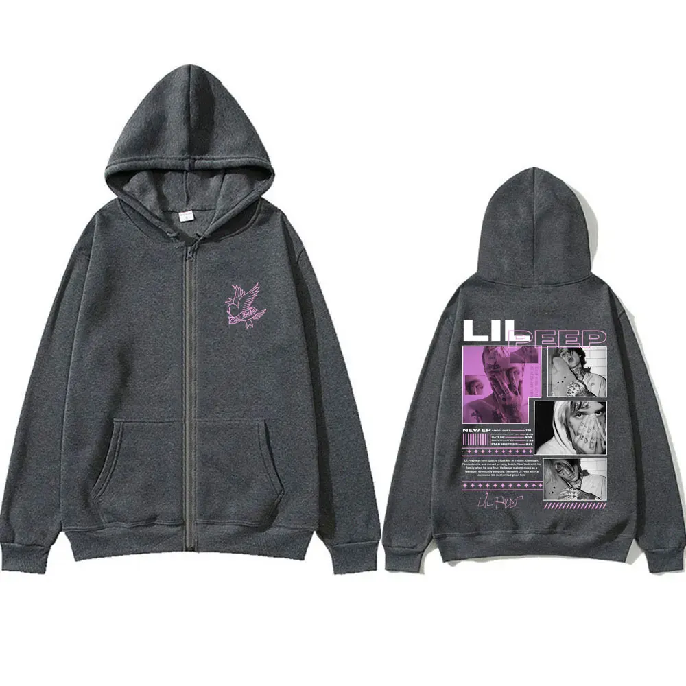 Rapper Lil Peep Muziekalbum Hell Boy Crybaby Rits Hoodies Mannen Mode Hip Hop Zip Up Jas Heren Oversized Zip Up Sweatshirts