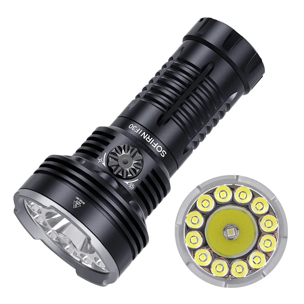 IP68 Rechargeable LED Flashlight IF30 Outdoor Powerful 12000lm High Quality 10W EDC Torch Bright Long Distance 32650 battery