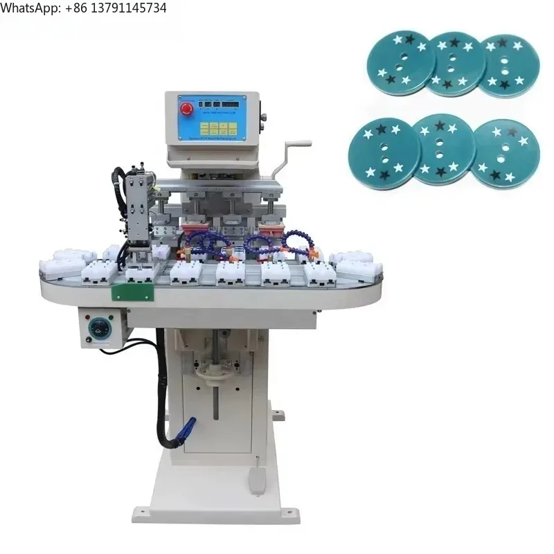 4-Color Ceramic Ink Clothing Buttons Tampografia Silicone Pad Printing Machine for Clothing Accessories
