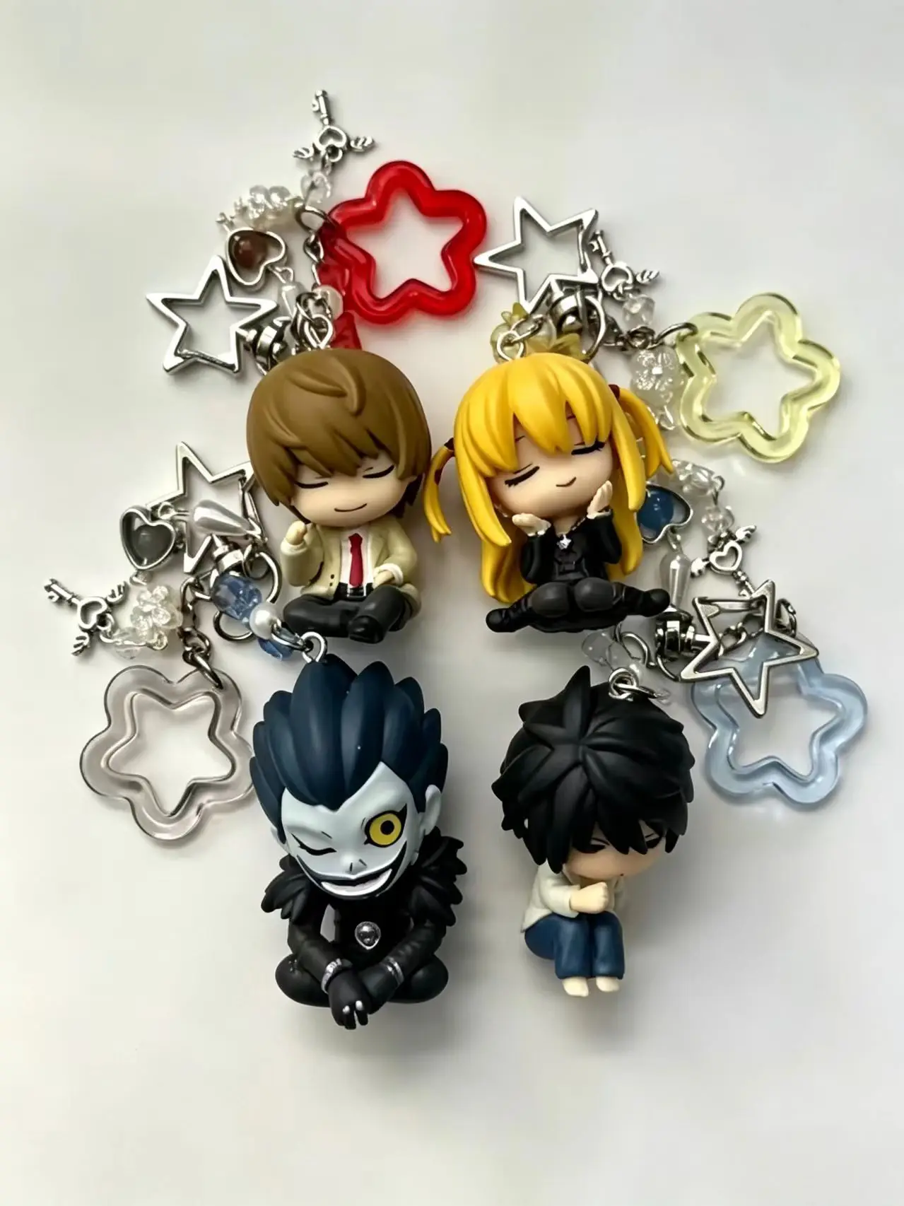 Image of Handgefertigter Death Note Puppen-Schlüsselanhänger, Sternperlen-Anime-Taschenanhänger, passendes CP-Fan-Geschenk