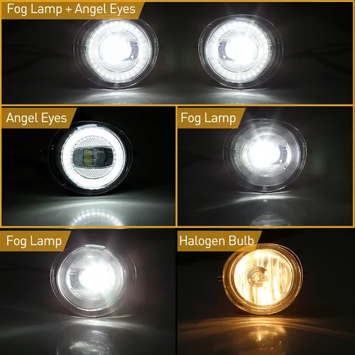 Imagen 2 del producto Faros antiniebla de coche para Mazda 2 3 6 CX-5 CX-7 CX-8 CX-9 RX-8 MX-5 2004-2017 LED Ojos de Ángel faro halógeno luz de circulación diurna 12V
