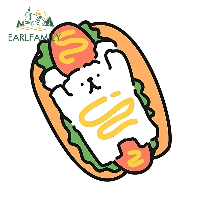 

EARLFAMILY Sandwich Maltese Funny Graphics Car Stickers Cartoon Window Laptop Decal Sunscreen Car Windshield Occlusion Scratch