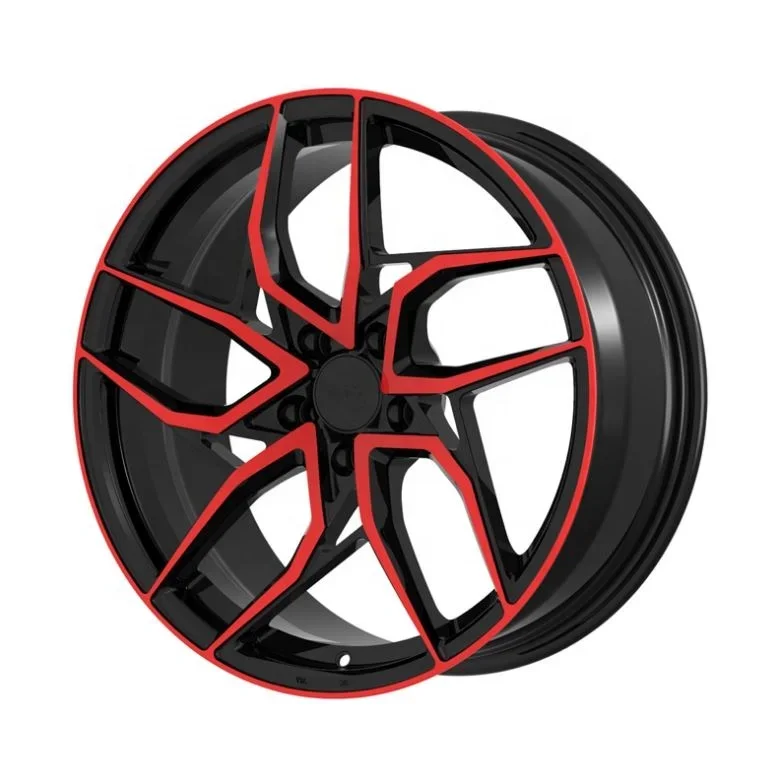 Gloss black and transparent red finished 17 18 19 20 21 inch forged wheel rims 5X114.3 5X112 car wheels