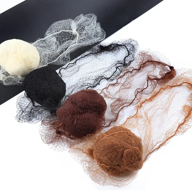 

20Pcs Durable Nylon Hair Net For Bun Hair Hair style Tool Black Beige Brown 5Mm Hair Net For Wigs Mesh Hair Styling Hairnets