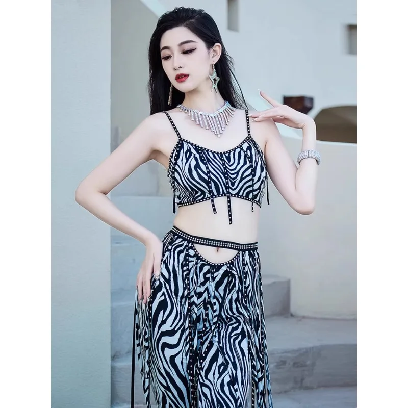 Trajes de danza del vientre personalizados, conjunto de actuación de danza oriental sexy, pantalones superiores para mujeres, ropa de práctica, Ropa de danza del vientre