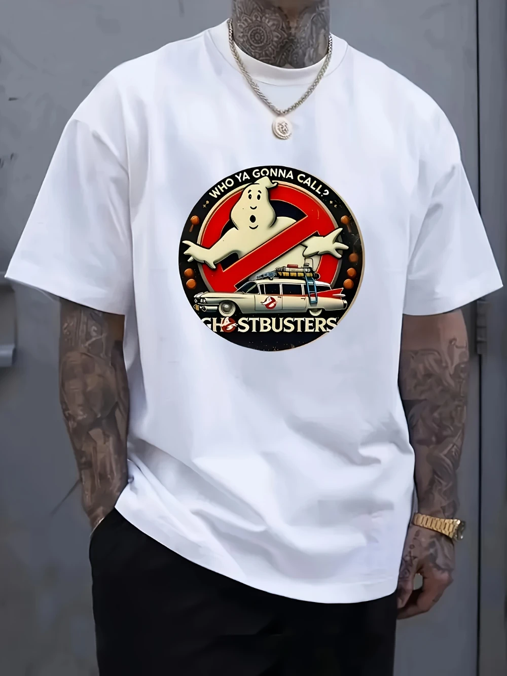 Lustiges Ghostbusters-Parodie-T-Shirt für Herren – wer retten Sie? Grafisches Kurzarmshirt, Unisex, Unterhemd aus reiner Baumwolle, Streetwear