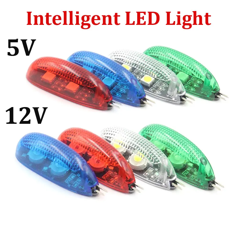 RC Led Light 5V 12V Intelligent LED Night Flight Navigation Searching Light Red Green Blue White for Fixed Wing Quadcopter Lamps