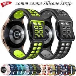 Kein Spalt Silikon armband für Samsung Galaxy Uhr 7/6/5/4/5 Pro 44mm 40mm 45mm zweifarbige Armbanduhr 6/4 klassische 47mm 46mm Correa