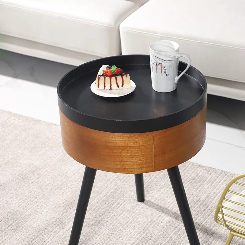 Bedroom Assembly Storage Small Round Table Living Room Sofa Modern Minimalist Side Table Nordic Style Round Storage Coffee Table