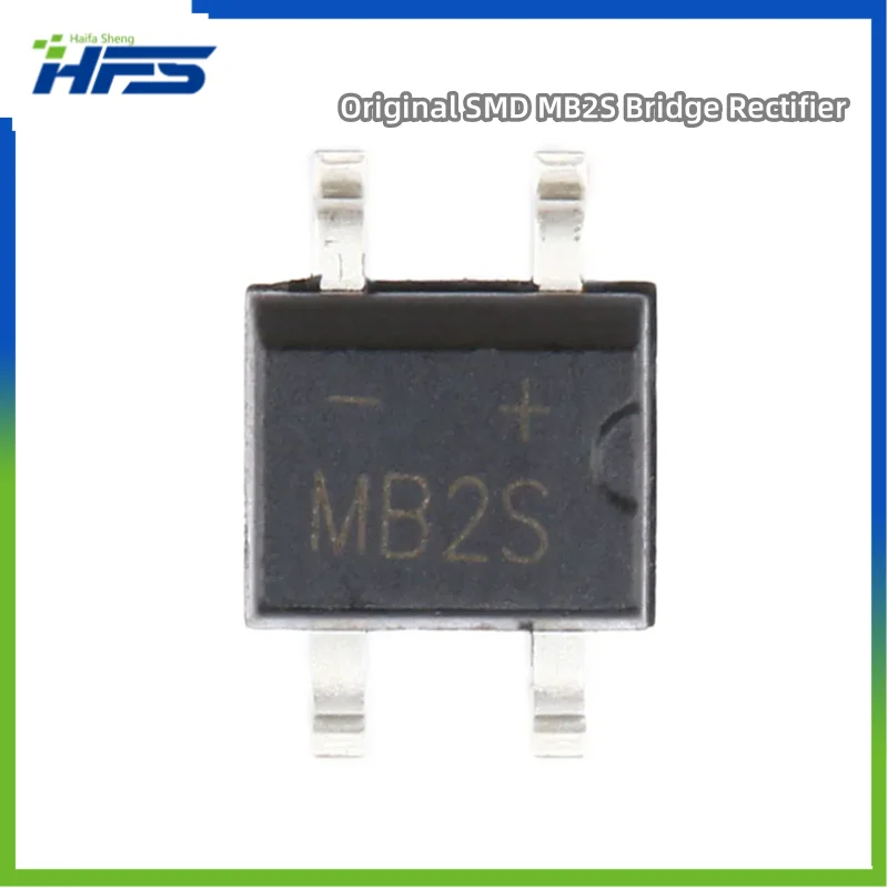 

50pcs MB2S SMD 0.5/0.8A 200V Bridge Rectifier Single-Phase Glass Passivation Rectifier Bridge