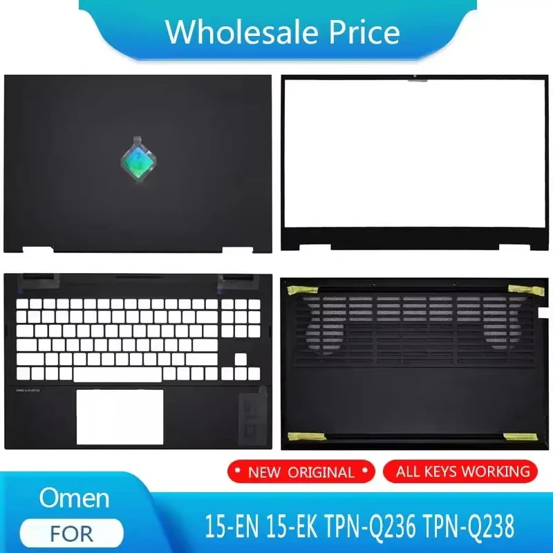 

New For HP Omen 15-EN 15-EK TPN-Q236 TPN-Q238 Laptop LCD Back Cover Front Bezel Upper Palmrest Bottom Base Case Keyboard Hinges