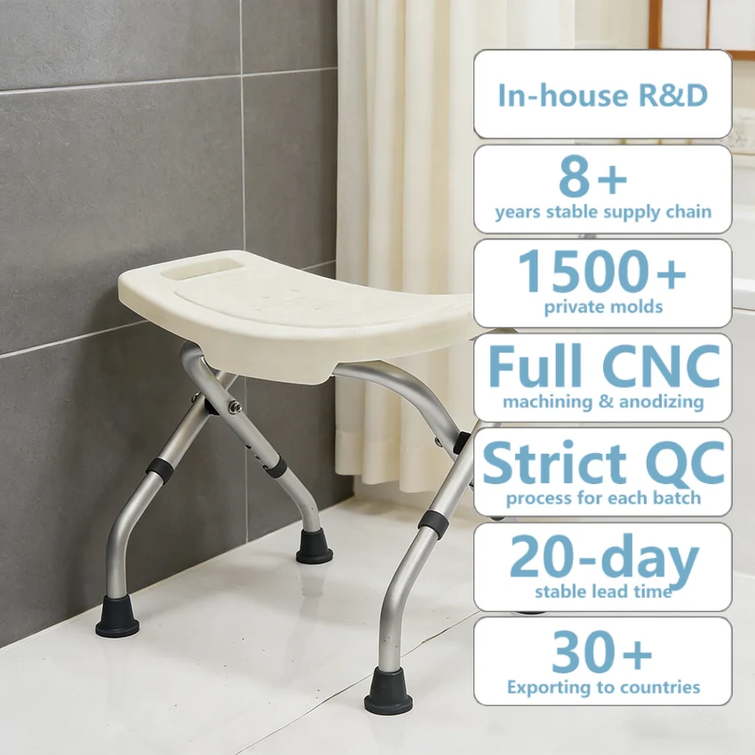 

Simplywalk Aluminum Alloy 136KG Bath Shower Chair Strong Medical Paraplegic UKCA Long-term Cooperation