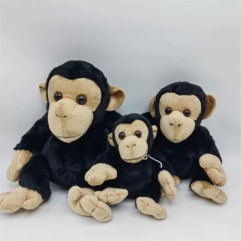 Simulated Animal Monkey Gorilla Chimpanzee Ape Orangutan Pongo Gibbon Wild Nature Zoo Model Plush Toy Stuffed Doll Girl Boy Gift