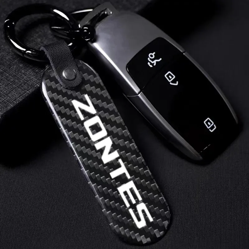 1PCS For Zontes G1-125 ZT125-U 125 U1 Z2 125 Motorcycles Accessories Motorcycle Keychain Keyring Carbon FiberHigh-Grade